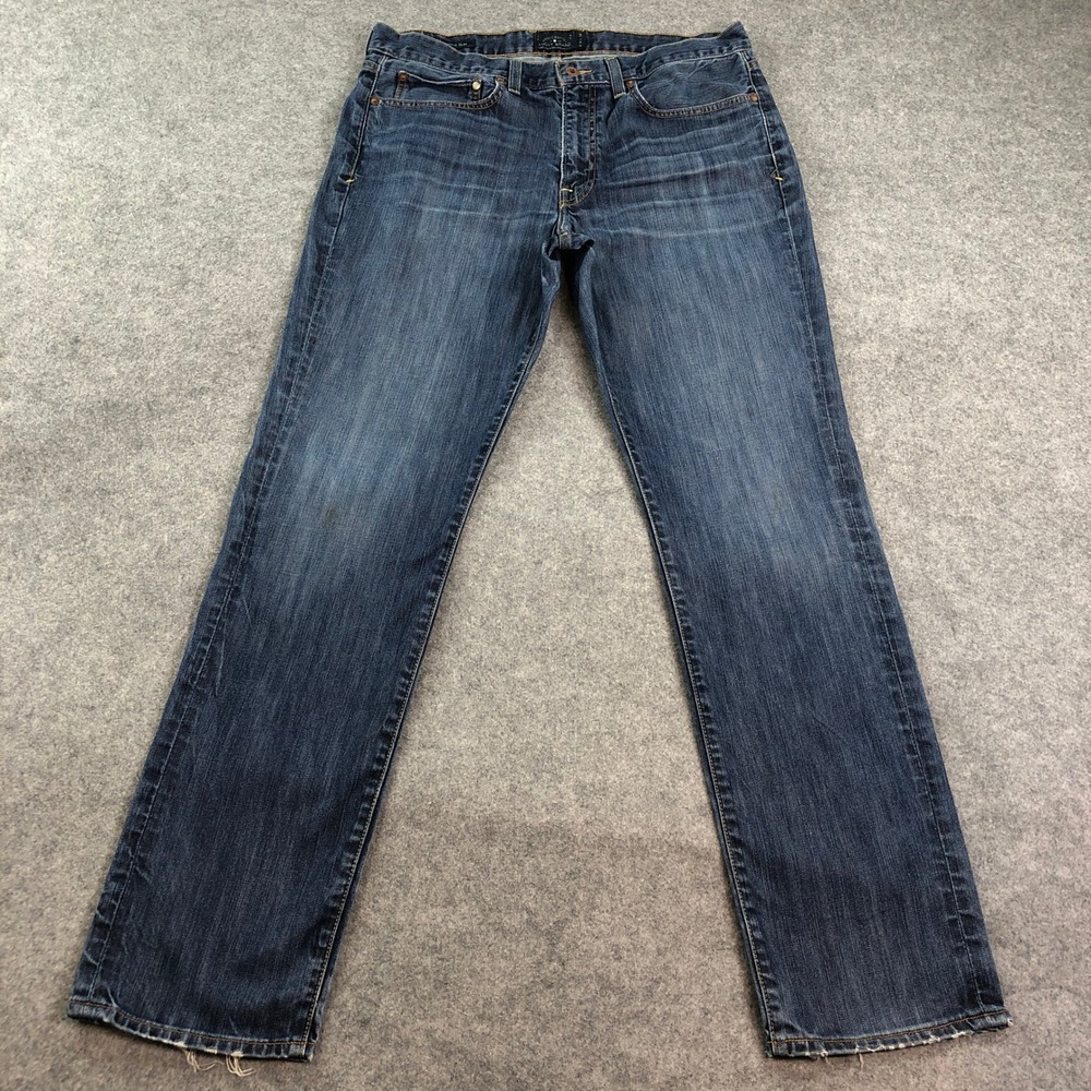 Lucky Brand Mens Jeans 36x34 121 Heritage Slim Straight Medium Wash Blue Stretch